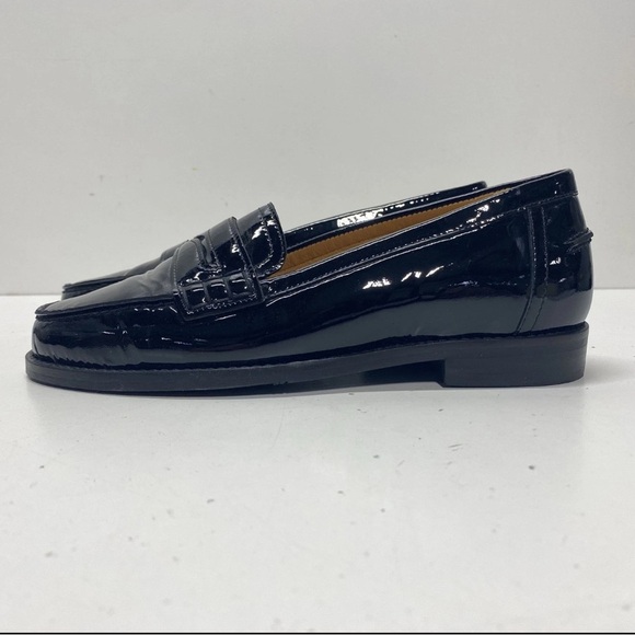 Sezane Andre Black Laminated Loafers NWOT - Picture 3 of 9